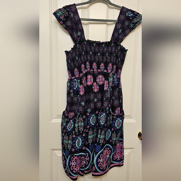 **5 for $20** Pure Energy Colorful Black Tiered Dress 2X fits like 1X - Picture 4 of 7